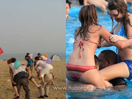 沙灘互動(dòng)游戲——騎馬打仗