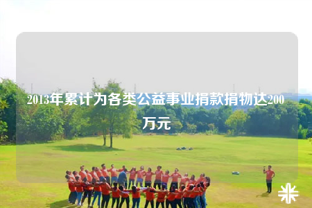 2013年累計(jì)為各類(lèi)公益事業(yè)捐款捐物達(dá)200萬(wàn)元