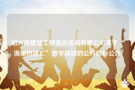 紹興市建信工程造價(jià)咨詢有限公司關(guān)于“浙里團(tuán)建匯”數(shù)字項(xiàng)目的公開(kāi)招標(biāo)公告