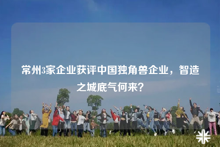 常州3家企業(yè)獲評中國獨角獸企業(yè)，智造之城底氣何來？